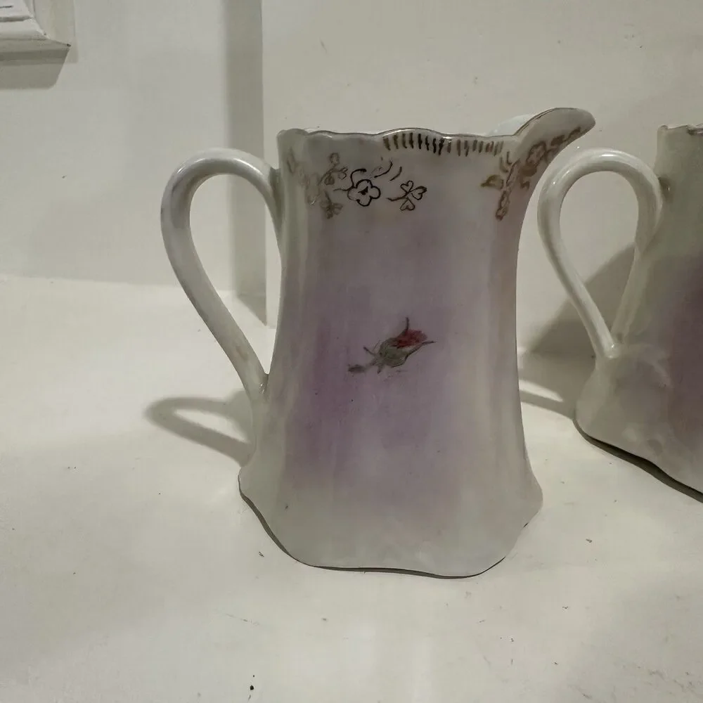 Hutschenreuther Germany Hand Painted Sugar & Creamer Set – Signed 1992 Floral